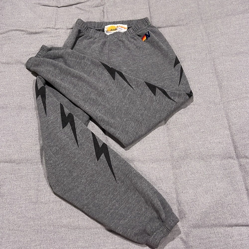 aviator nation bolt grey sweatpants size small
